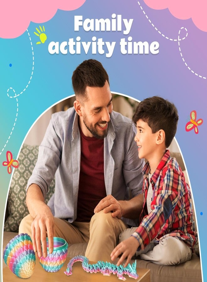 سكويشي ألعاب مطبوعة بتقنية الطباعة ثلاثية الأبعاد، لعبة تنين للأطفال وهواة الجمع، مجسم ديناصور بيضة ثلاثي الأبعاد لتزيين المنزل، مثالي لتزيين رفوف الكتب والطاولات، متعدد الألوان - Image 5